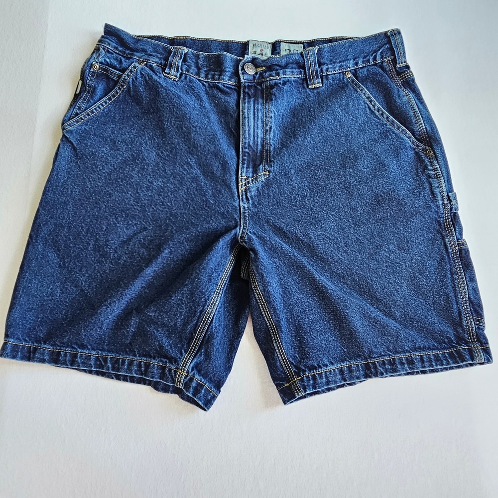 RedHead Mens Carpenter Denim Shorts Dark Wash Blue Cotton 38 inseam 10"